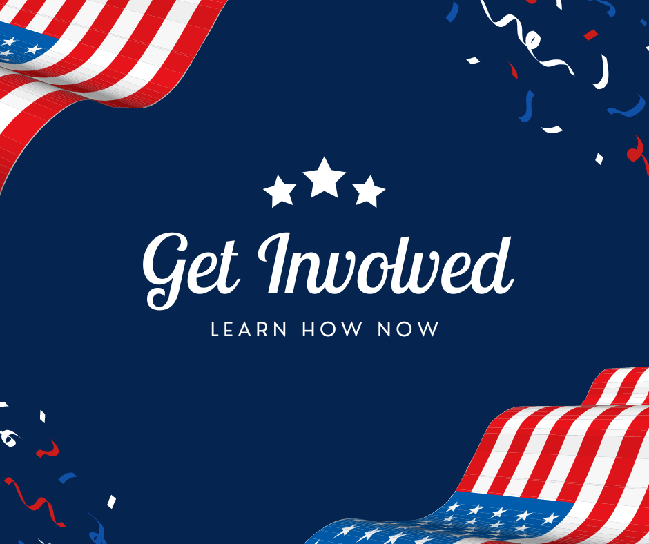 graphic that says "get involved"